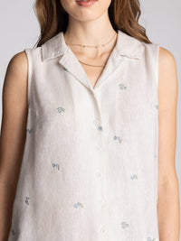 Blue Embroidered Top