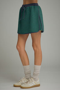 Navy Stripe Mini Skirt