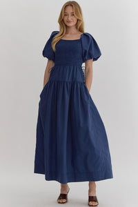 Smocking Navy Dress