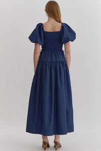 Smocking Navy Dress