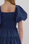 Smocking Navy Dress