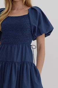 Smocking Navy Dress