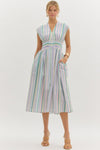 Pastel Stripe Zipper Dress