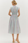 Pastel Stripe Zipper Dress