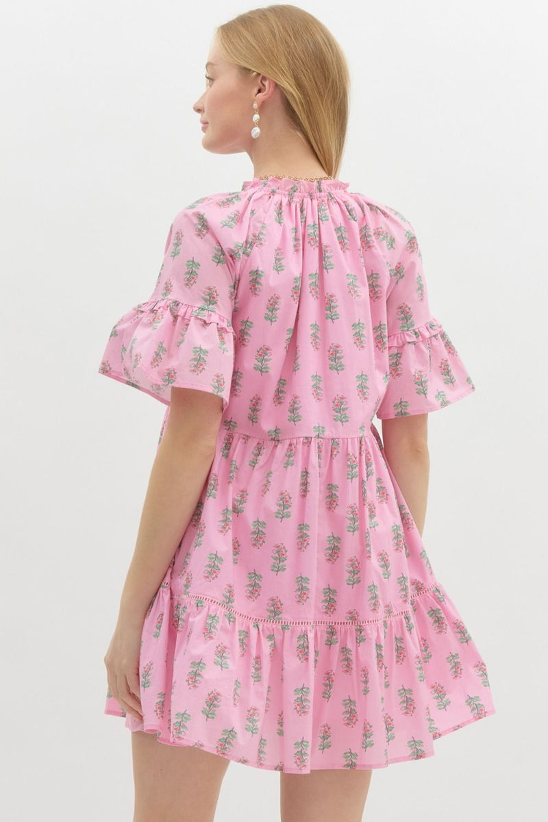 Floral Print Frill Dress