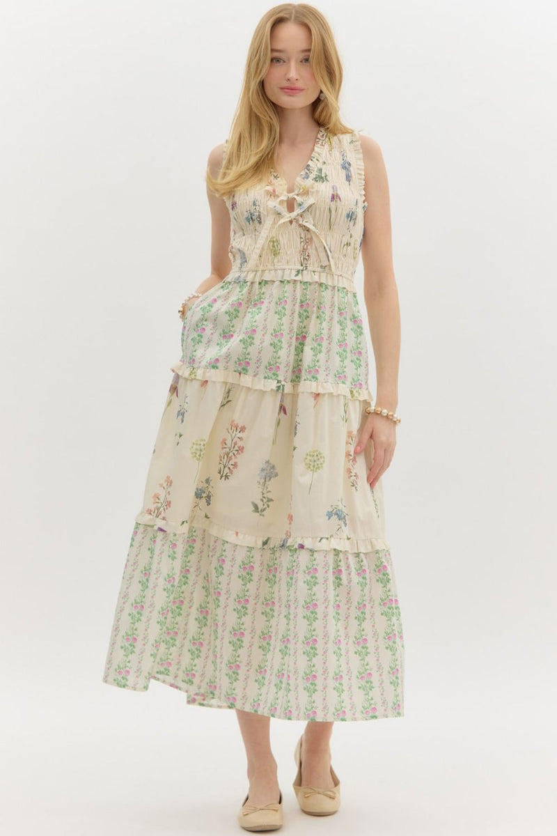 Floral Tiered Midi Dress