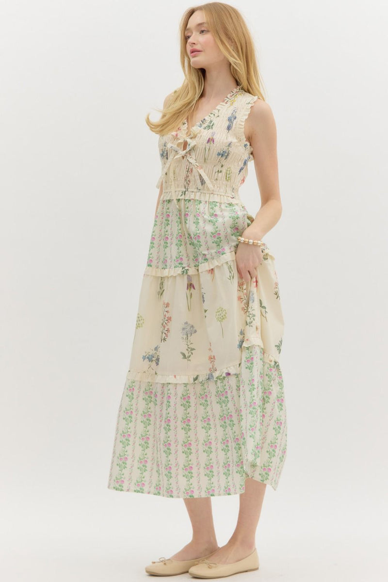 Floral Tiered Midi Dress