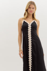 Ric Rac Trim Midi Dress