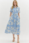 Tropical Print Shirt Dress