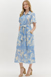 Tropical Print Shirt Dress