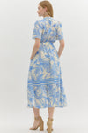 Tropical Print Shirt Dress