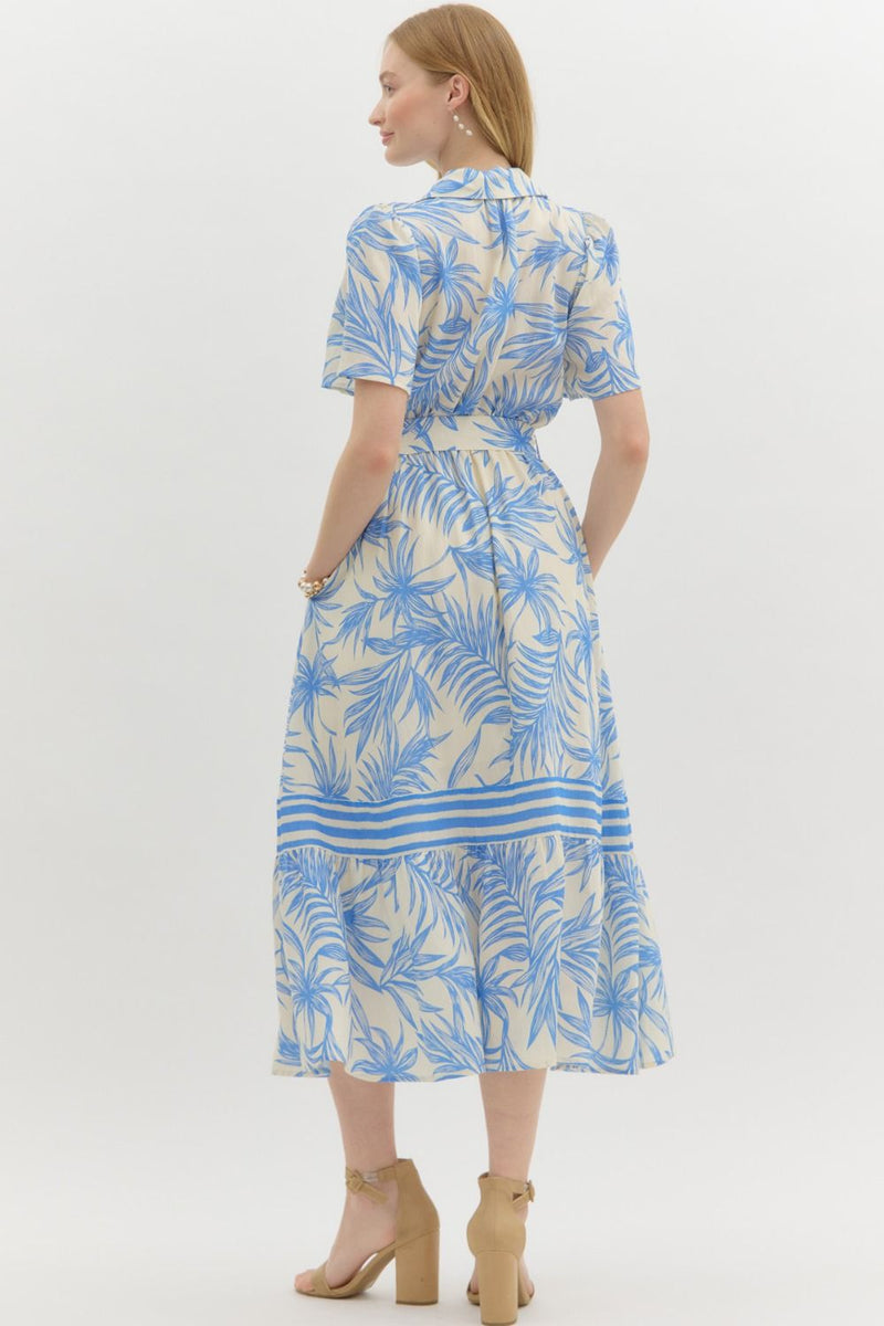 Tropical Print Shirt Dress