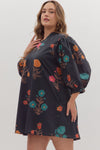 Fall Block Print Mini Dress