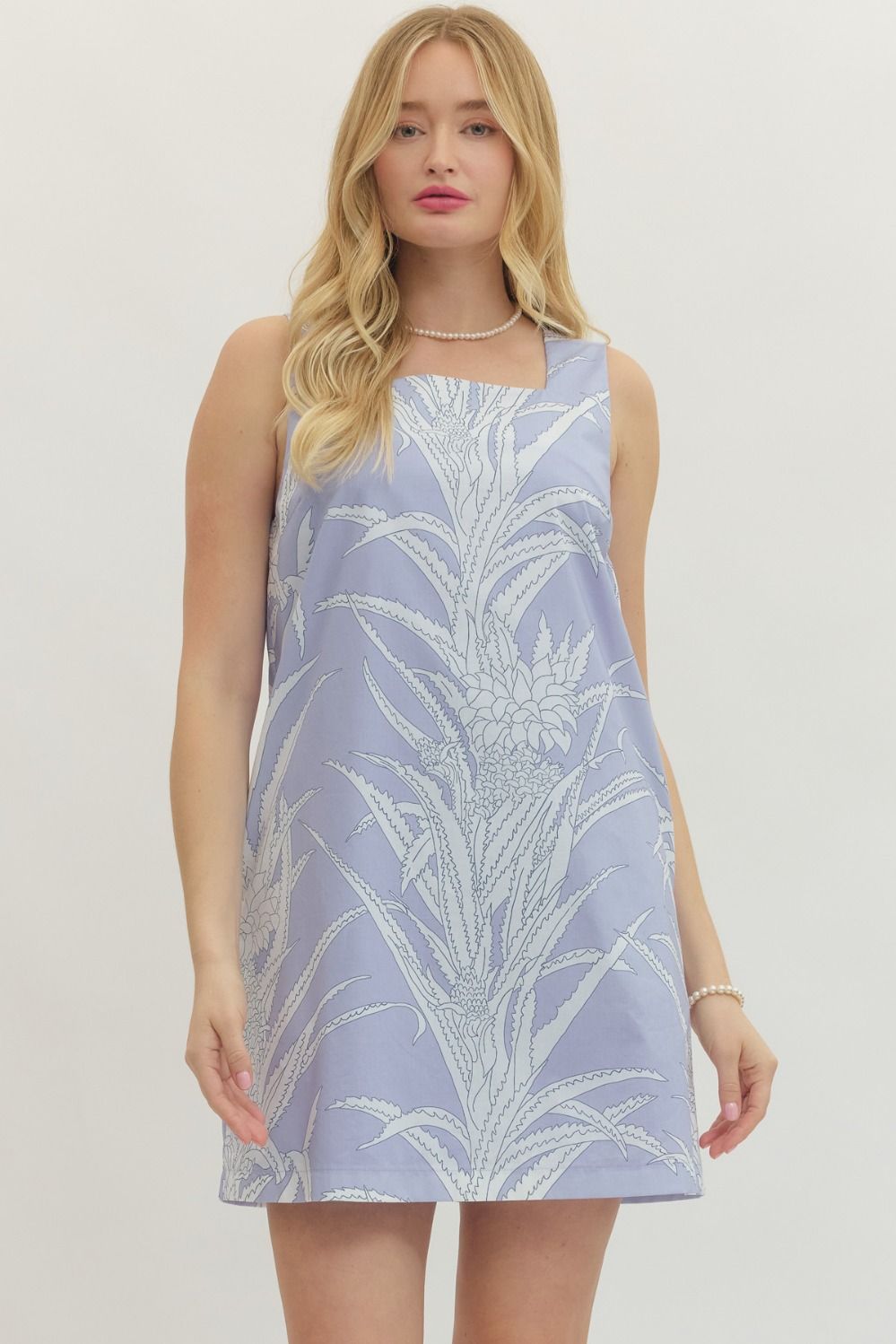 Leaf Print Shift Dress