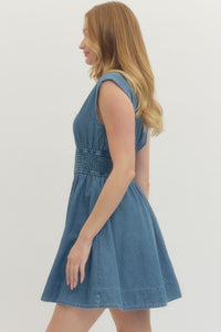 Denim Zip Up Dress