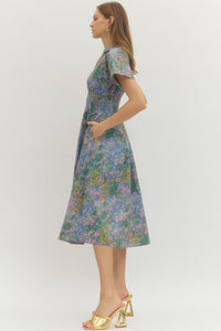 Floral Print Zip Up Dress