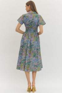 Floral Print Zip Up Dress