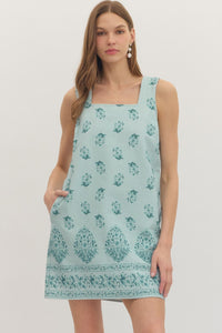 Block Print Mini Dress