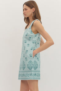 Block Print Mini Dress