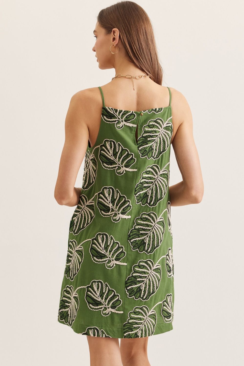 Monstera Leaf Dress – Linen & Waves