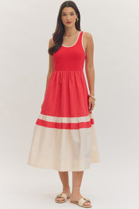 Border Hem Midi Dress