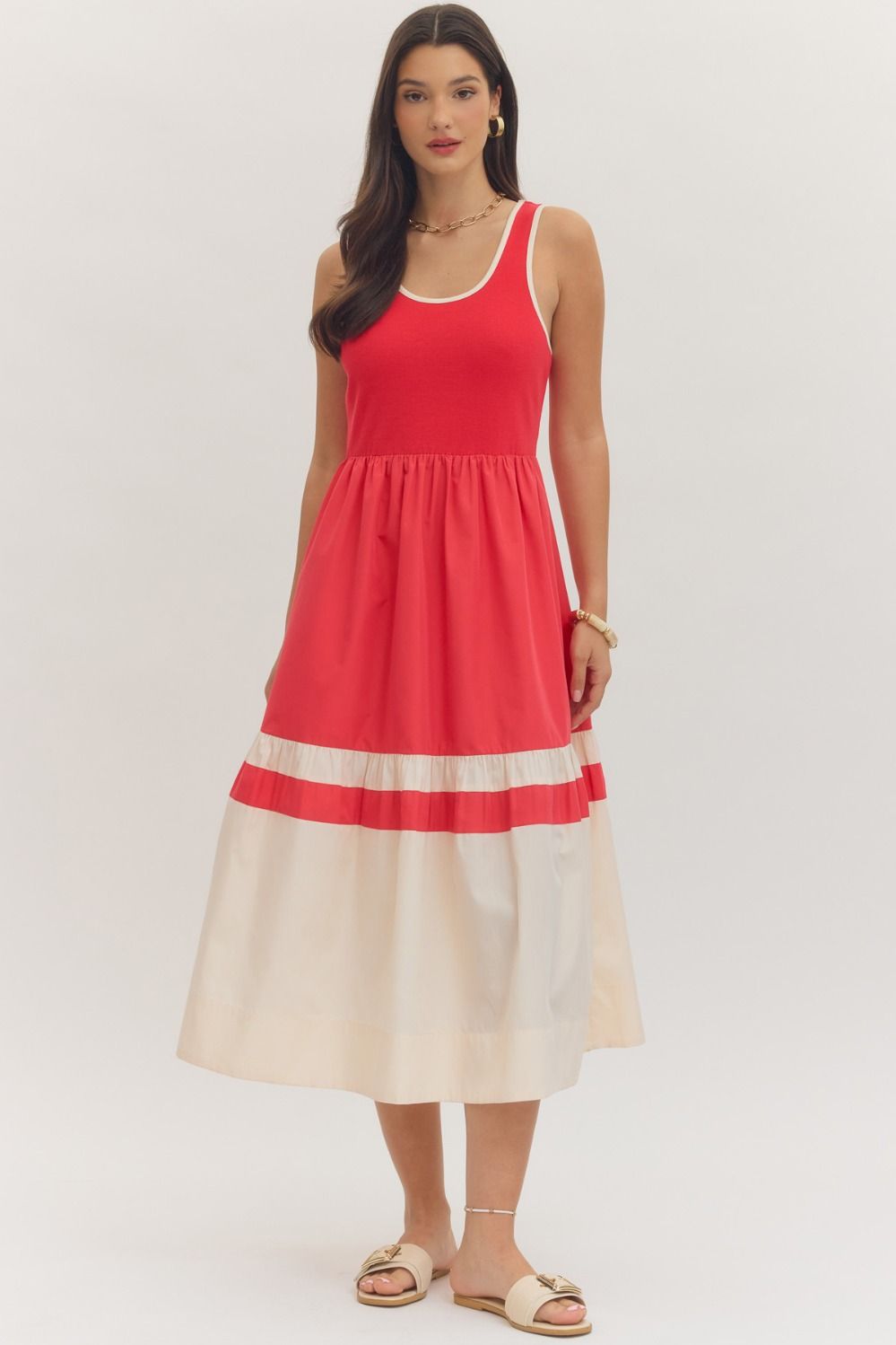 Border Hem Midi Dress