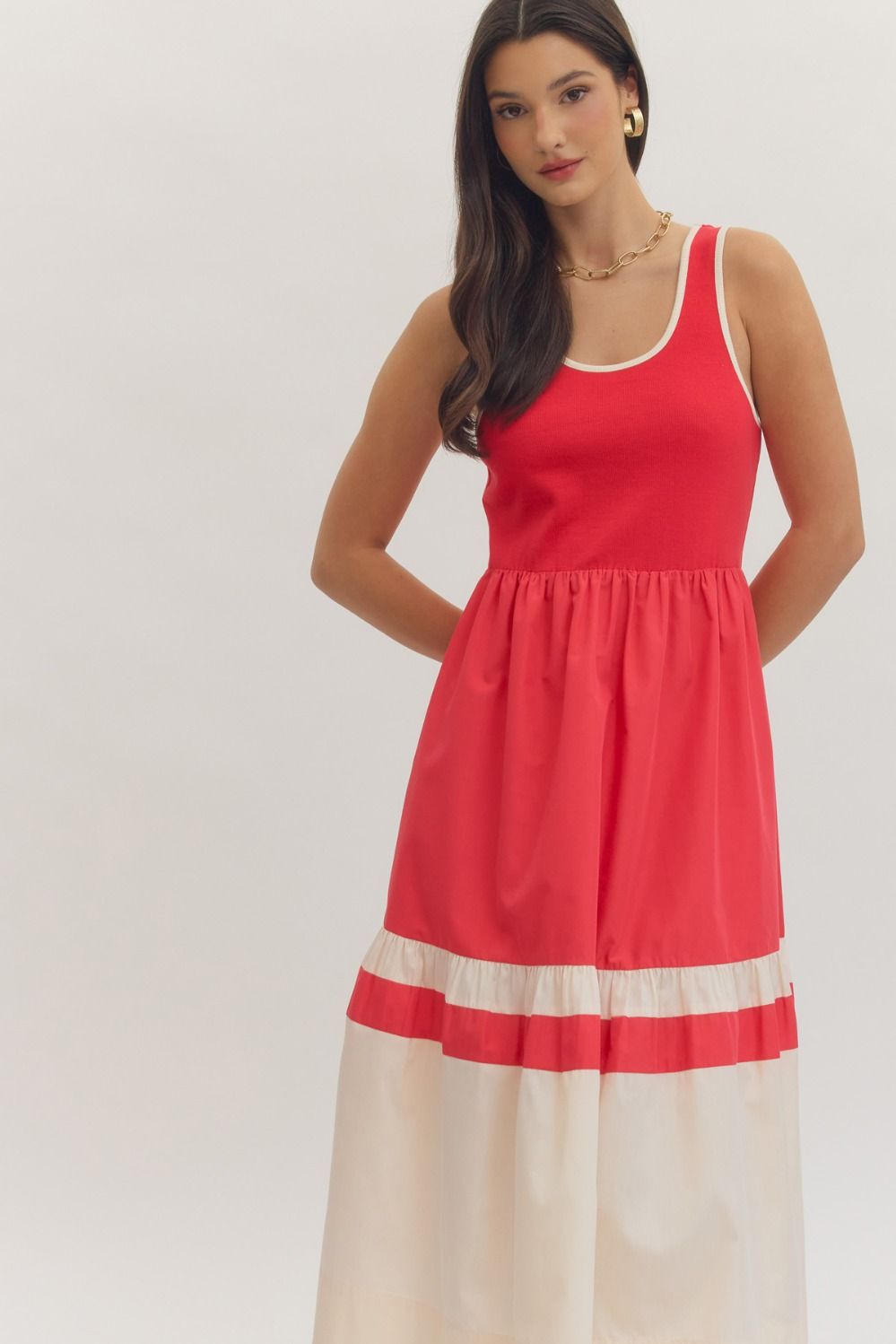 Border Hem Midi Dress
