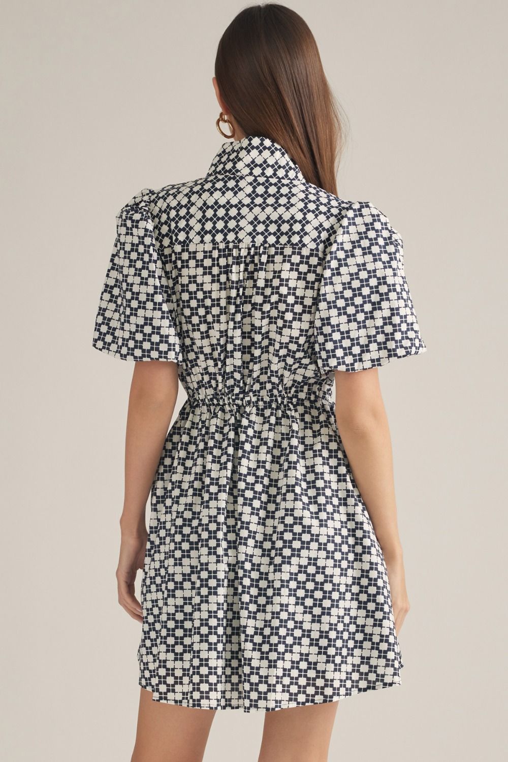 Navy Geo Print Dress