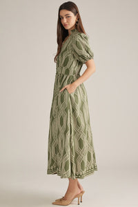 Olive Print Dress