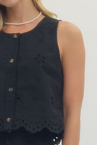 Eyelet Blouse in Black