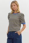 Contrast Trim Stripe Top