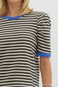 Contrast Trim Stripe Top