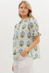 Ruffle Edge Top in Blue