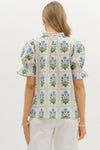 Ruffle Edge Top in Blue