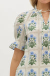 Ruffle Edge Top in Blue
