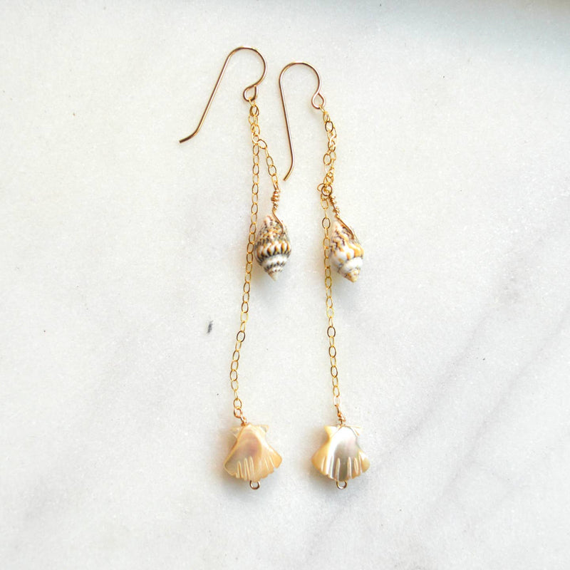 Dangling Shell Earrings