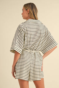 Relaxed Striped Romper