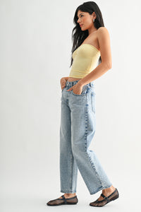 Stone Washed Barrel Jean