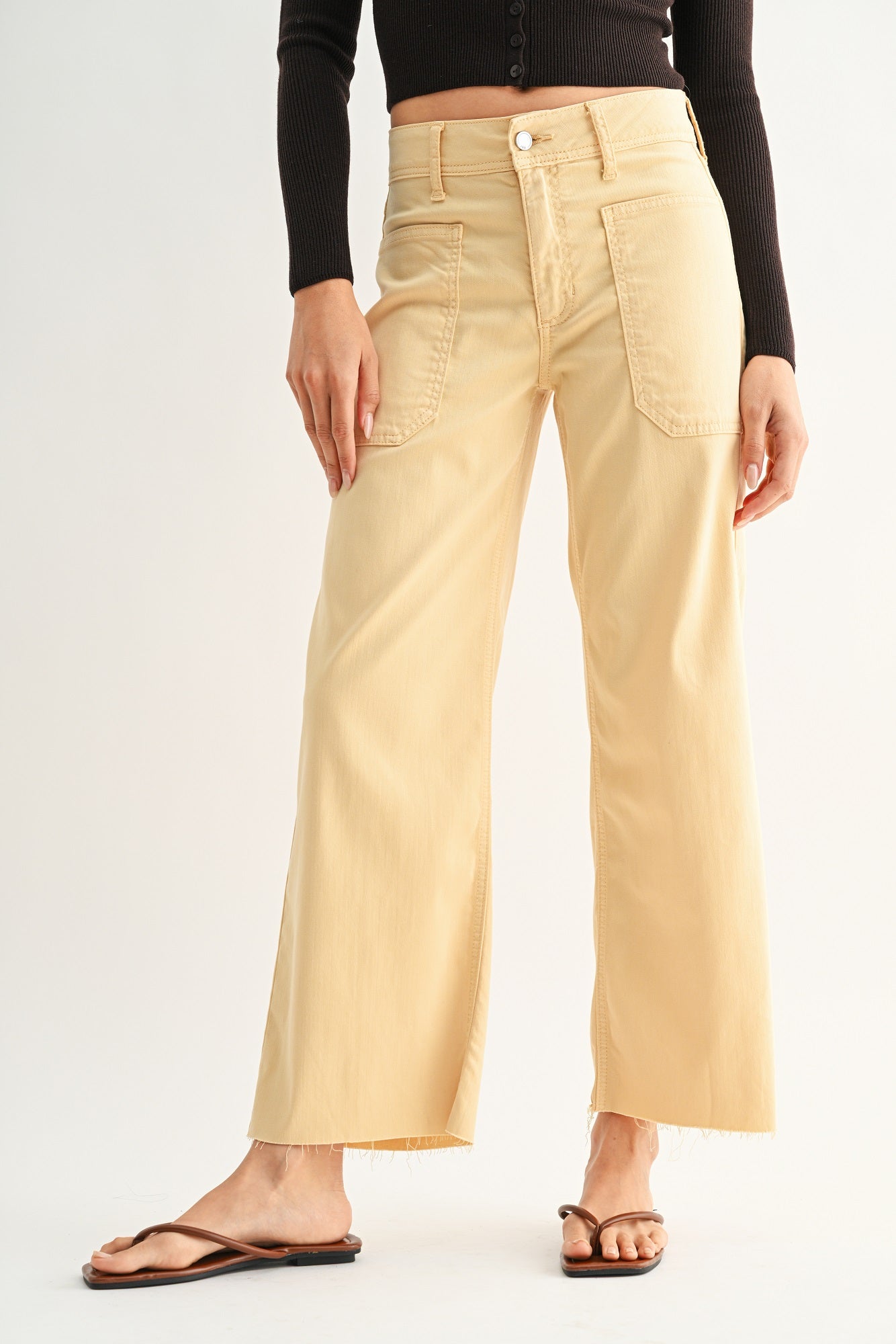 Utility Wide Leg Pants in Butter
