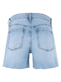 Lt. Denim JANE HIGH RISE LONG SHORT W/ RAW HEM