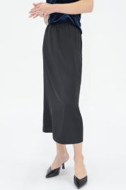Liya Black Satin Skirt