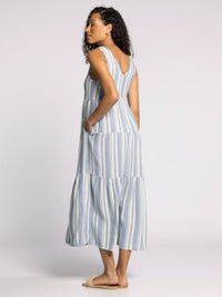 Benny Dress in Ivory Blue