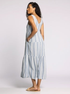 Benny Dress in Ivory Blue