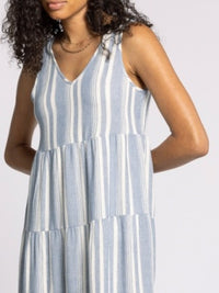Benny Dress in Ivory Blue