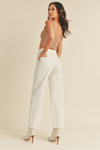 High Rise Utility Leg Jeans in White