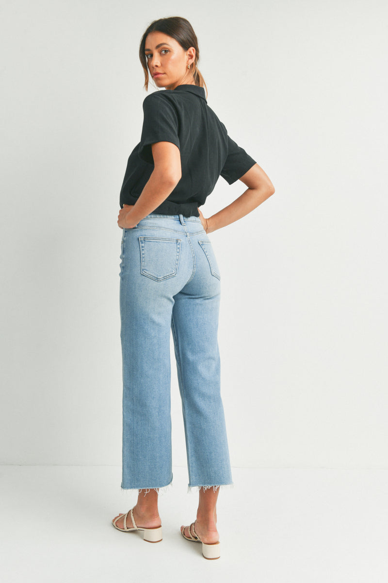 Slim Wide Leg Jeans Light Wash