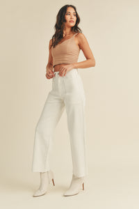 High Rise Utility Leg Jeans in White