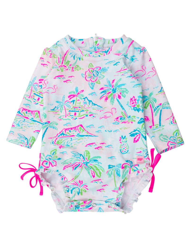 Long Sleeve One Piece Rash Guard Swimsuit