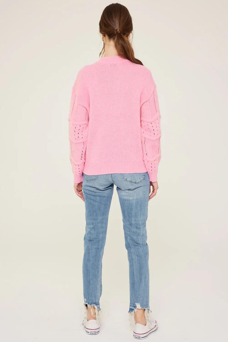 Textured Pointelle Sweater