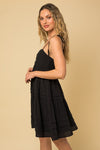 Black detail tiered dress